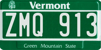 VT license plate ZMQ913