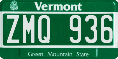 VT license plate ZMQ936