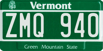 VT license plate ZMQ940