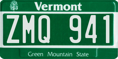 VT license plate ZMQ941