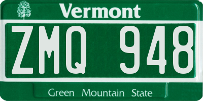 VT license plate ZMQ948