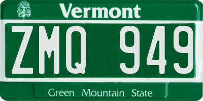 VT license plate ZMQ949