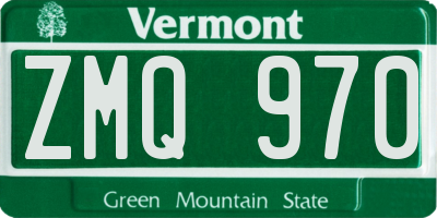 VT license plate ZMQ970