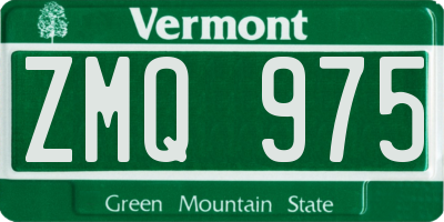 VT license plate ZMQ975
