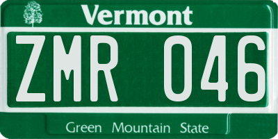 VT license plate ZMR046