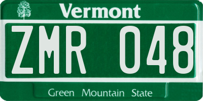 VT license plate ZMR048