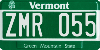 VT license plate ZMR055