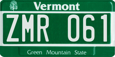 VT license plate ZMR061