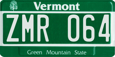 VT license plate ZMR064