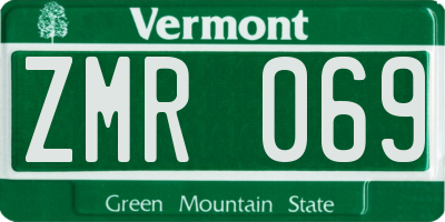 VT license plate ZMR069