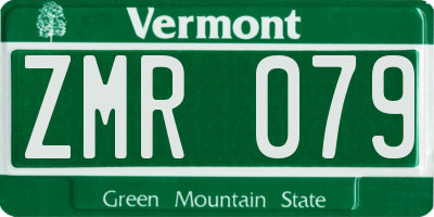 VT license plate ZMR079
