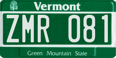 VT license plate ZMR081