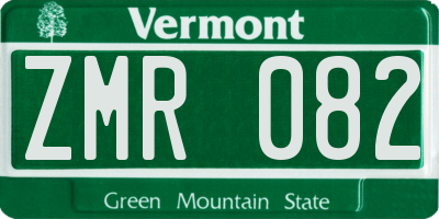 VT license plate ZMR082