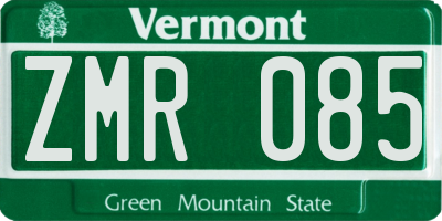 VT license plate ZMR085