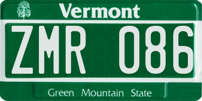 VT license plate ZMR086