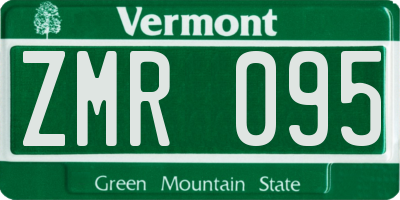 VT license plate ZMR095