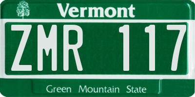VT license plate ZMR117