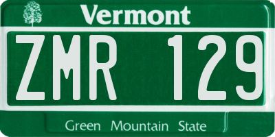 VT license plate ZMR129