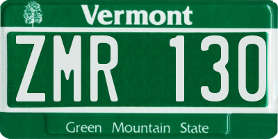 VT license plate ZMR130