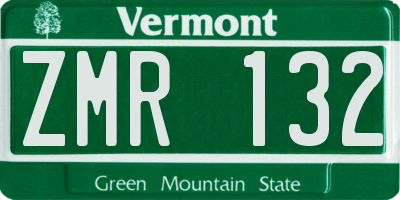 VT license plate ZMR132