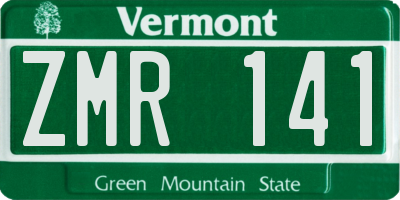 VT license plate ZMR141