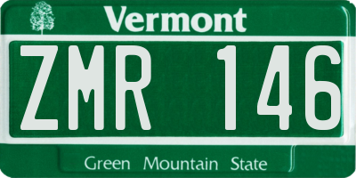 VT license plate ZMR146