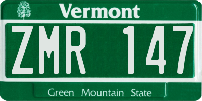 VT license plate ZMR147