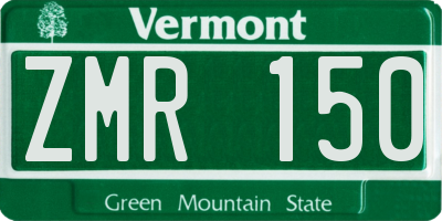 VT license plate ZMR150
