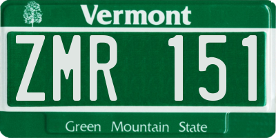 VT license plate ZMR151
