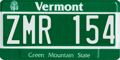 VT license plate ZMR154