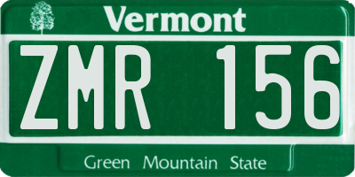 VT license plate ZMR156