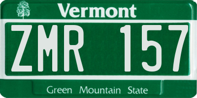 VT license plate ZMR157