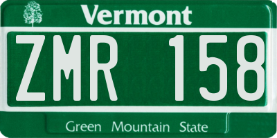 VT license plate ZMR158