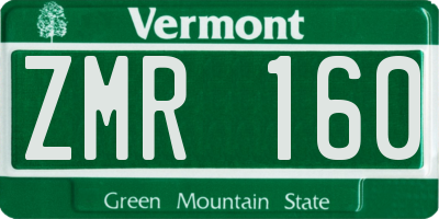 VT license plate ZMR160