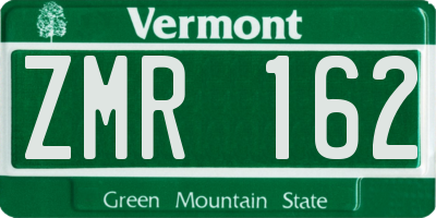 VT license plate ZMR162