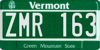 VT license plate ZMR163
