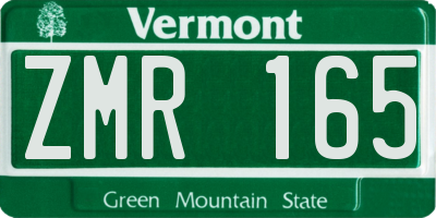 VT license plate ZMR165