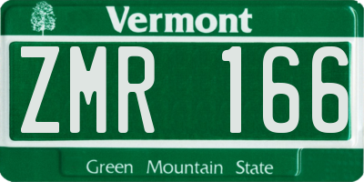 VT license plate ZMR166