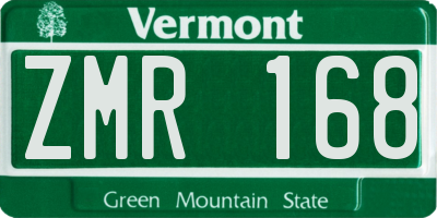 VT license plate ZMR168