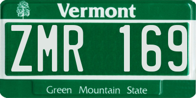 VT license plate ZMR169