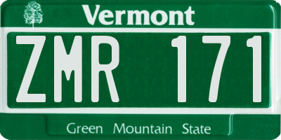 VT license plate ZMR171
