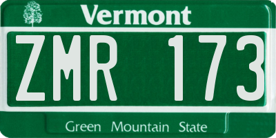 VT license plate ZMR173