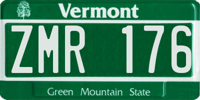 VT license plate ZMR176