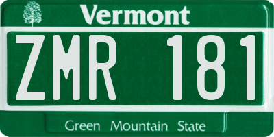 VT license plate ZMR181