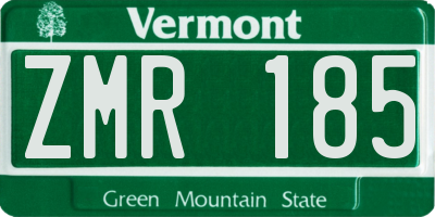 VT license plate ZMR185