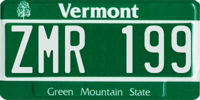 VT license plate ZMR199