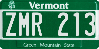 VT license plate ZMR213