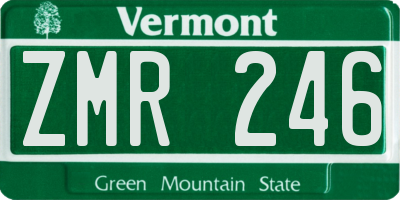 VT license plate ZMR246