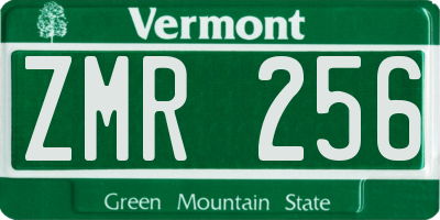 VT license plate ZMR256