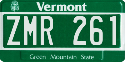 VT license plate ZMR261